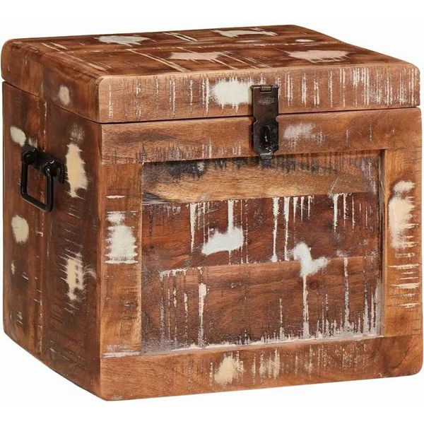 Syfax™ Scatola Di Stoccaggio Con Porta Marrone Legno Di Mango Massello-image