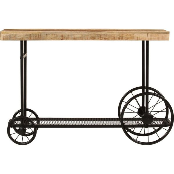 Syfax™ Tavolo Consolle 112X36X76 Cm In Legno Massello Di Mango E Ferro-image