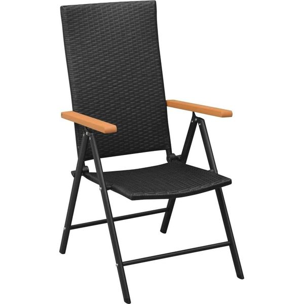 Syfax™ Sedie Da Giardino Impilabili 2 Pz In Polyrattan Nere-image