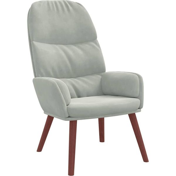 Syfax™ Sedia Relax Grigio Chiaro In Velluto-image