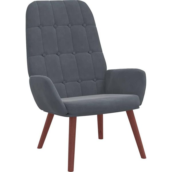 Syfax™ Sedia Relax Grigio Scuro In Velluto-image