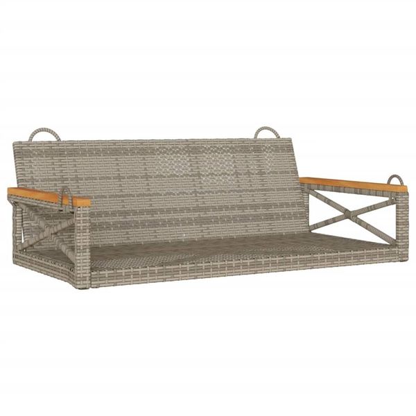 Syfax™ Panchina Dondolo Grigia 109X62X40 Cm In Polyrattan-image