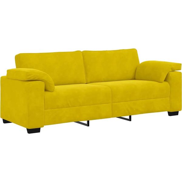 Syfax™ Divano A 3 Posti Giallo 220X77X82 Cm In Velluto-image