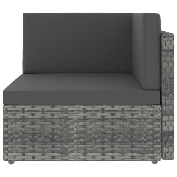 Syfax™ Divano Ad Angolo Modulare In Polyrattan Grigio-image