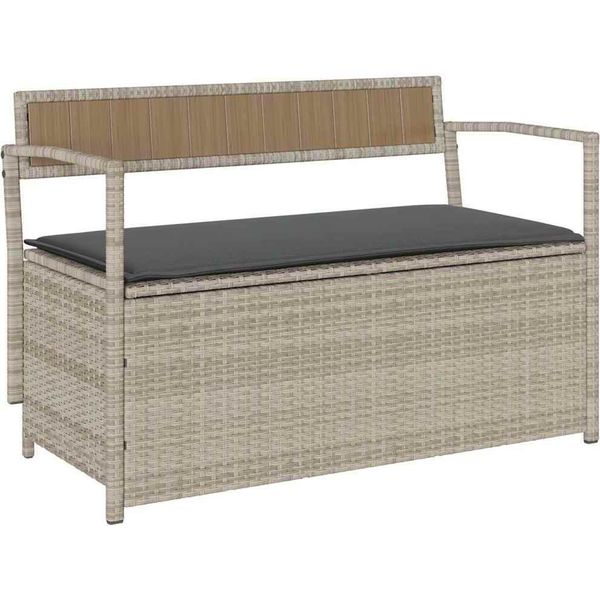 Syfax™ Panca Portaoggetti Da Giardino Con Cuscino In Polyrattan-image