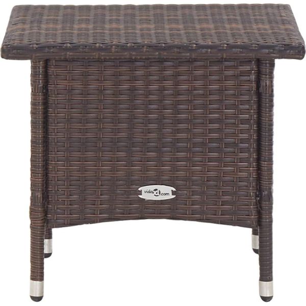 Syfax™ Tavolino Da Tè Marrone 50X50X47 Cm In Polyrattan-image