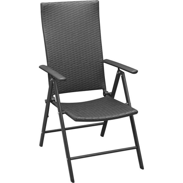Syfax™ Sedie Da Giardino Impilabili 2 Pz In Polyrattan Nere-image