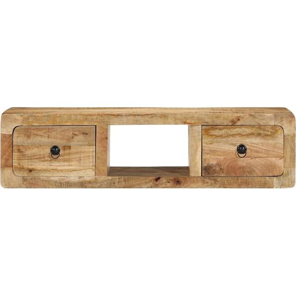 Syfax™ Mobile Tv A Parete 100X32X25 Cm Legno Grezzo Massello Di Mango-image
