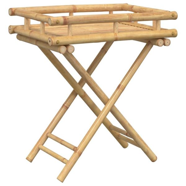 Syfax™ Tavolino Vassoio Pieghevole 60X40X68 Cm In Bambù-image