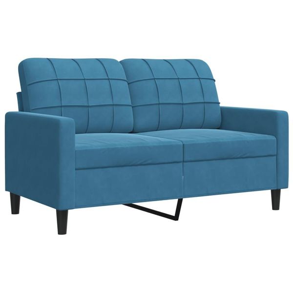 Syfax™ Divano A 2 Posti Blu 120 Cm In Velluto-image