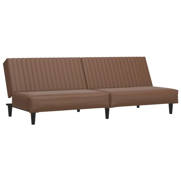 Syfax™ Divano Letto A 2 Posti Marrone In Pelle Finta-image