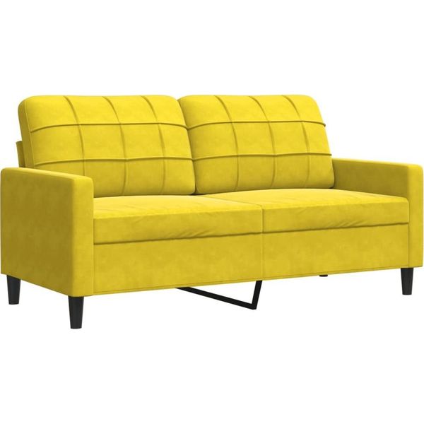 Syfax™ Divano A 2 Posti Giallo 140 Cm In Velluto-image