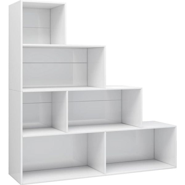Syfax™ Libreria/Divisorio Bianco Lucido 155X24X160Cm Legno Multistrato-image