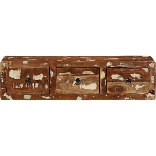 Syfax™ Mobile Tv A Parete 100X32X25 Cm In Legno Massello Di Recupero-image