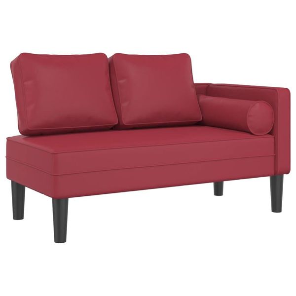 Syfax™ Sdraio Con Cuscini Rosso Vino In Pelle Finta-image