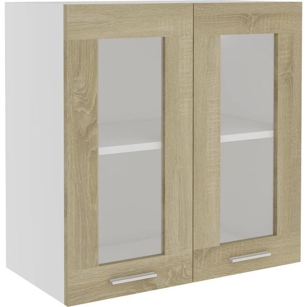 Syfax™ Mobile Pensile Con Vetro “Lyon” Rovere Sonoma 60X31X60 Cm-image