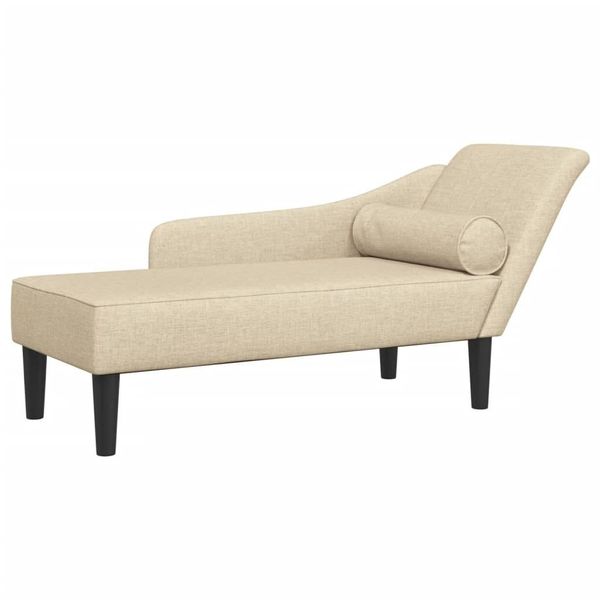 Syfax™ Chaise Longue Con Cuscini Crema In Tessuto-image