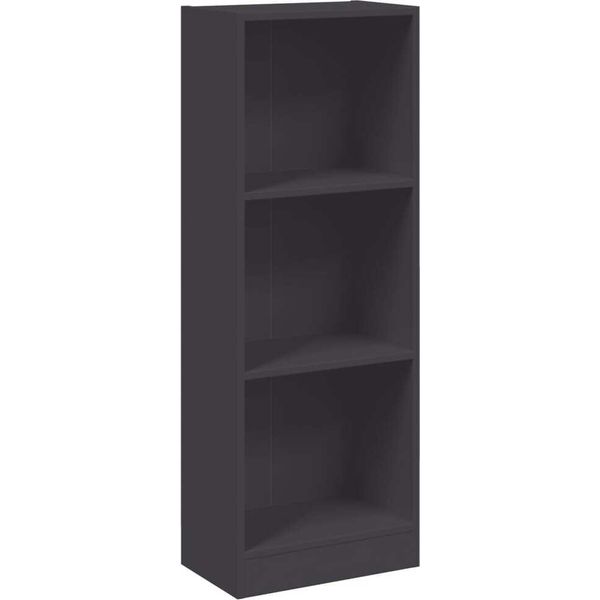 Syfax™ Libreria A 3 Ripiani Grigia 40X24X109 Cm In Legno Multistrato-image