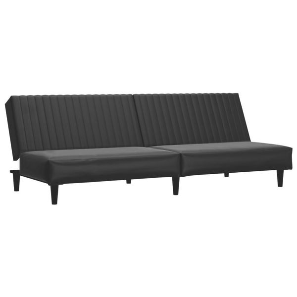 Syfax™ Divano Letto A 2 Posti Nero In Pelle Finta-image
