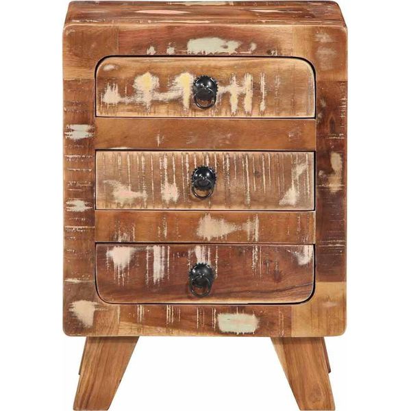 Syfax™ Comodino 37X32X50 Cm In Legno Massello Di Recupero-image