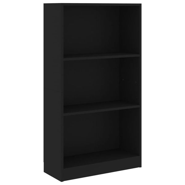 Syfax™ Libreria A 3 Ripiani Nera 60X24X109 Cm In Legno Multistrato-image