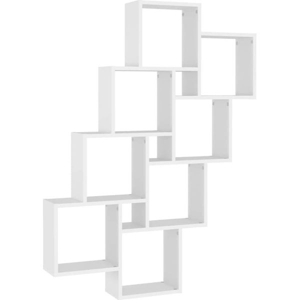 Syfax™ Mensola Parete A Cubo Bianca 90X15X119 Cm In Legno Multistrato-image