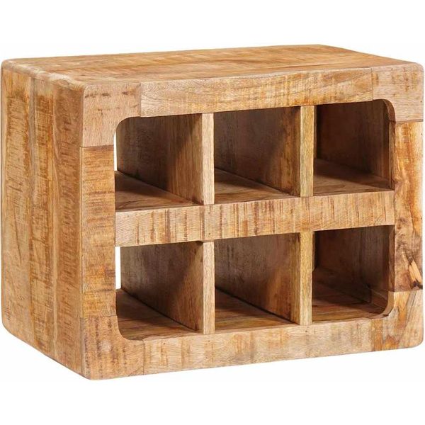 Syfax™ Portabottiglie Marrone 44 X 30 X 35 Cm Legno Di Mango Massello-image