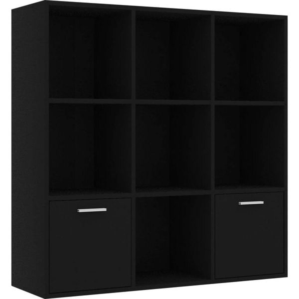 Syfax™ Libreria Nera 98X30X98 Cm In Legno Multistrato-image