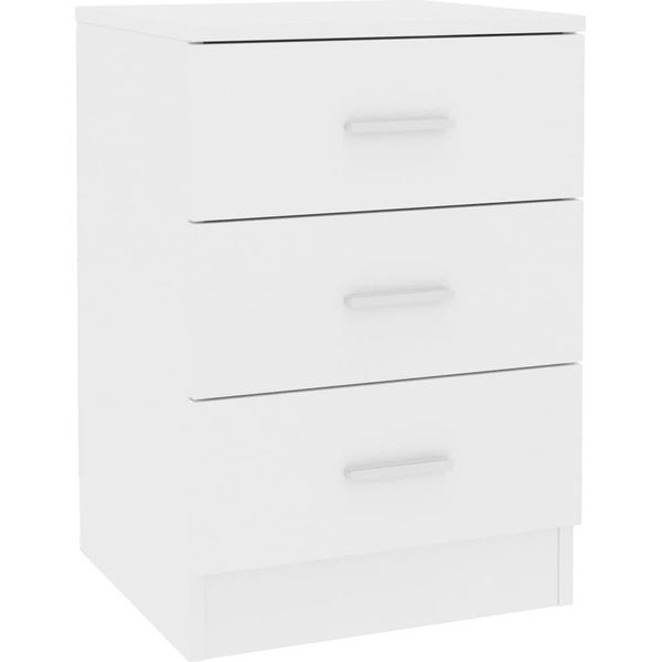 Syfax™ Comodino Bianco 38X35X56 Cm In Legno Ingegnerizzato-image