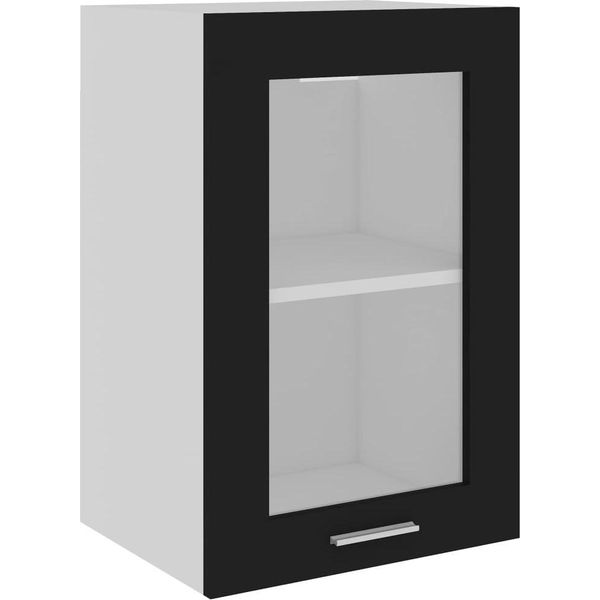 Syfax™ Mobile Pensile Con Vetro “Lyon” Nero 40X31X60 Cm-image