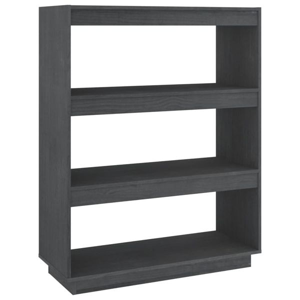 Syfax™ Libreria/Divisorio Grigio 80X35X103 Cm Legno Massello Di Pino-image