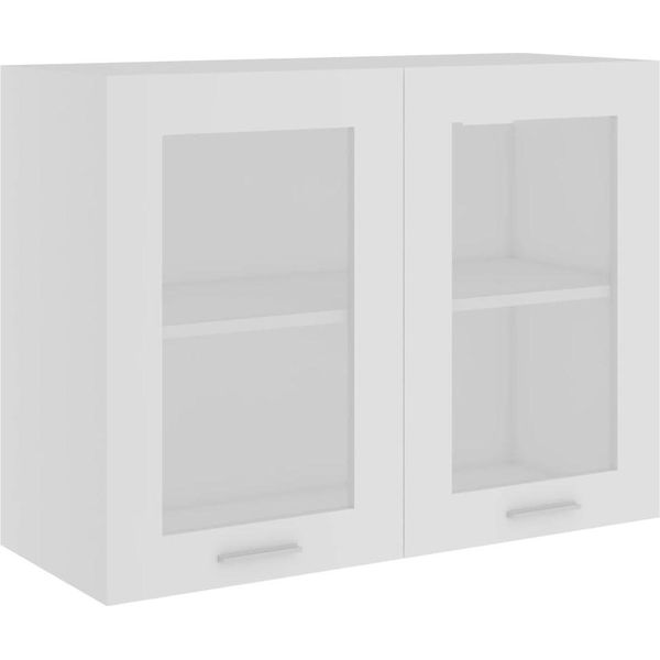 Syfax™ Mobile Pensile Con Vetro “Lyon” Bianco 80X31X60 Cm-image