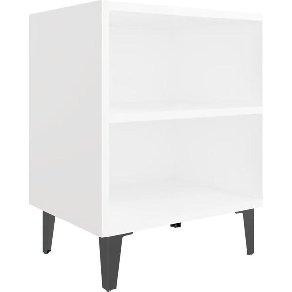 Syfax™ Comodino Con Gambe In Metallo Bianco 40X30X50 Cm-image
