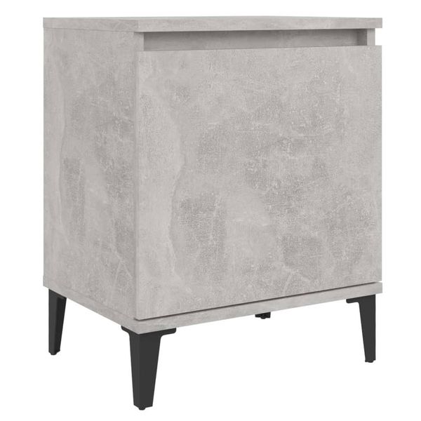 Syfax™ Comodino Con Gambe In Metallo Grigio Cemento 40X30X50 Cm-image