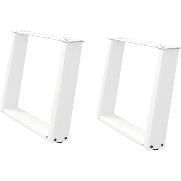 Syfax™ Gambe Per Tavolino Da Caffè A Forma Di U 2 Pz Bianche 70X(42-43) Cm Acciaio-image