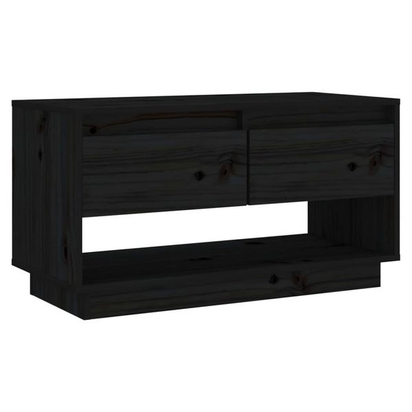 Syfax™ Mobile Porta Tv Nero 74X34X40 Cm In Legno Massello Di Pino-image