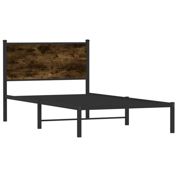 Syfax™ Giroletto Senza Materaso In Metallo Rovere Fumo 100X200 Cm-image