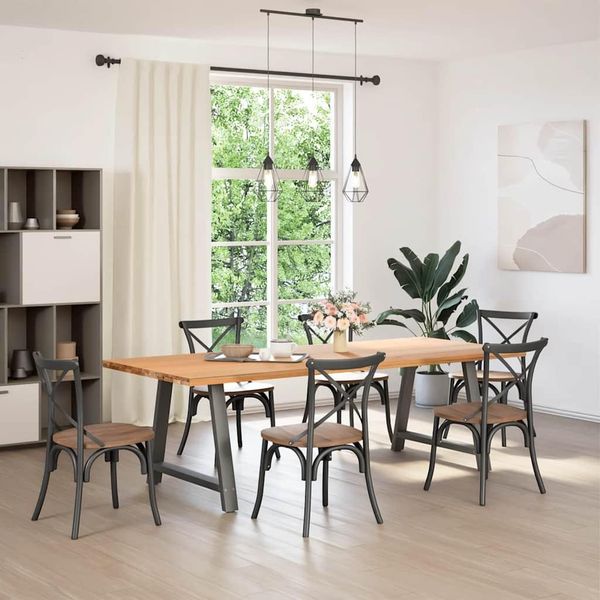 Syfax™ Gambe Per Tavolo Da Pranzo A Forma Di A 2 Pz Antracite 100X(72-73) Cm Acciaio-image