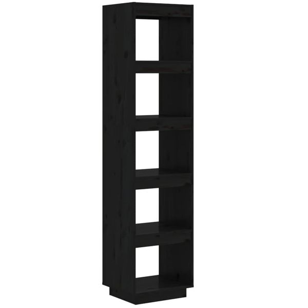 Syfax™ Libreria/Divisorio Nero 40X35X167 Cm In Legno Massello Di Pino-image