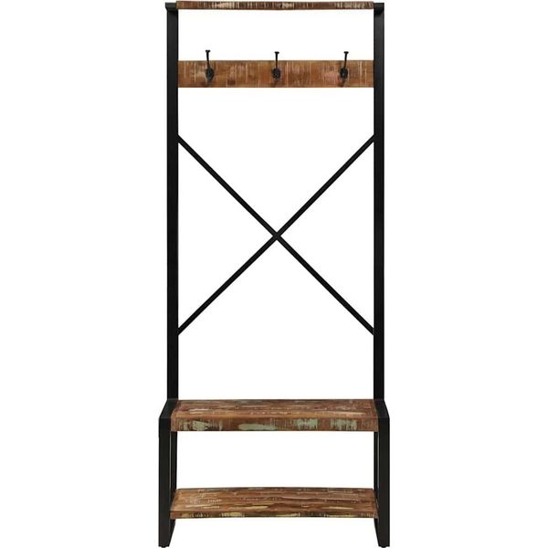 Syfax™ Appendiabiti Multicolore 80X40X190 Cm Legno Massello Recupero-image