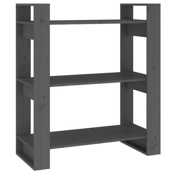 Syfax™ Libreria/Divisorio Grigio 80X35X91 Cm In Legno Massello Di Pino-image