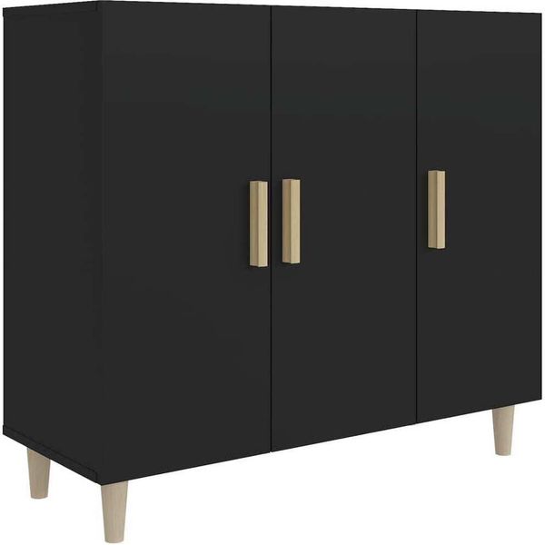 Syfax™ Credenza Nera 90X34X80 Cm In Legno Multistrato-image