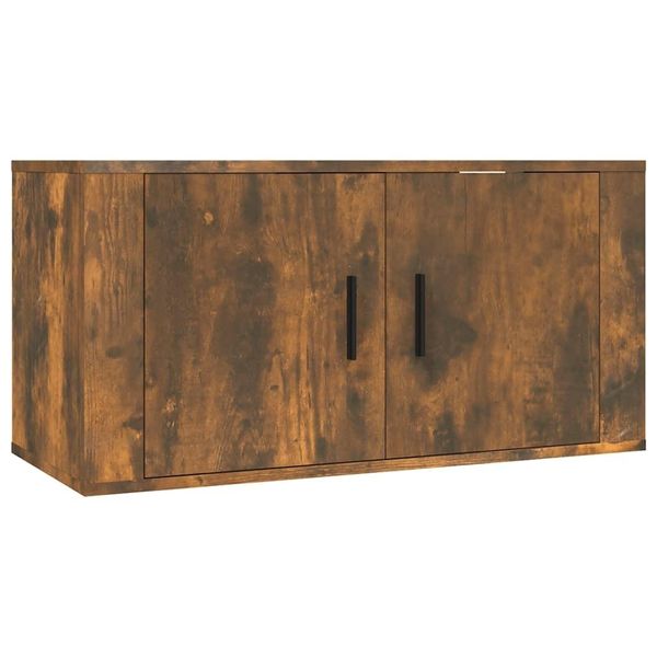 Syfax™ Mobile Porta Tv A Parete Rovere Fumo 80X34,5X40 Cm-image