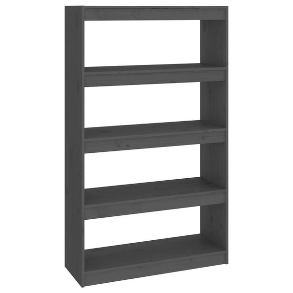 Syfax™ Libreria/Divisorio Grigio 80X30X135,5 Cm In Massello Di Pino-image