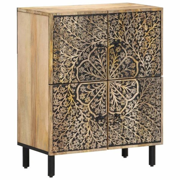 Syfax™ Credenza 60X33X75 Cm In Legno Massello Di Mango-image