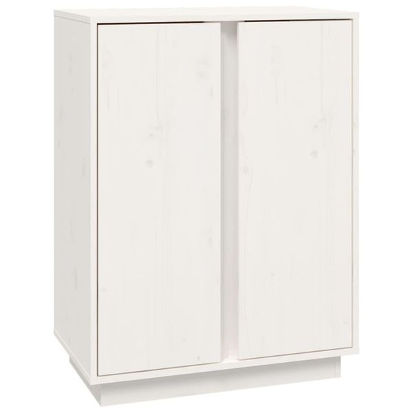 Syfax™ Credenza Bianca 60X35X80 Cm In Legno Massello Di Pino-image