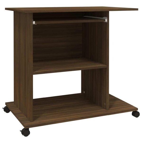 Syfax™ Scrivania Computer Rovere Marrone 80X50X75 Cm Legno Multistrato-image