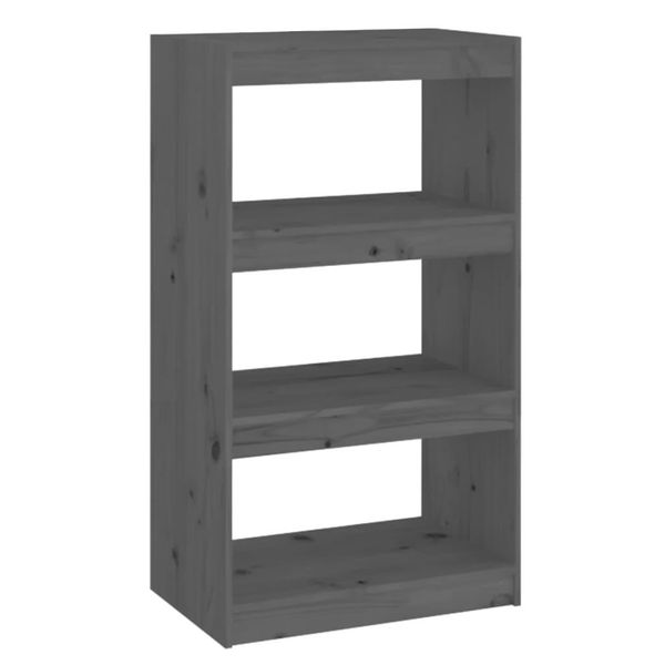 Syfax™ Libreria/Divisorio Grigio 60X30X103,5 Cm In Massello Di Pino-image