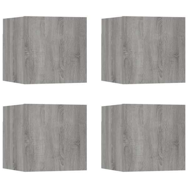 Syfax™ Armadietti Tv Montati A Parete 4 Pz Grigio Sonoma 30,5X30X30 Cm-image