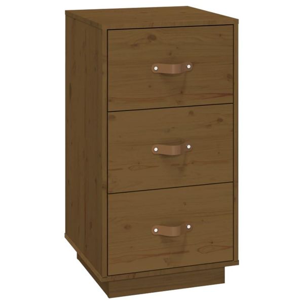 Syfax™ Comodino Ambrato 40X40X75 Cm In Legno Massello Di Pino-image
